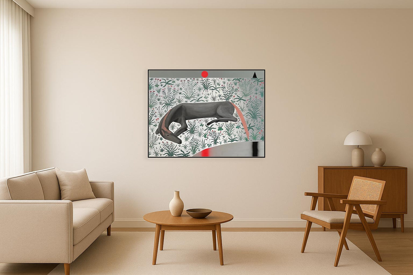 Caballo gris tumbado