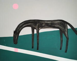 Caballo negro y sol