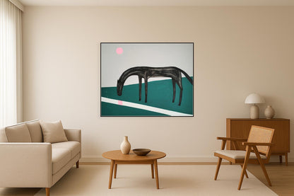 Caballo negro y sol