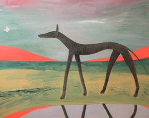 Galgo y mariposa